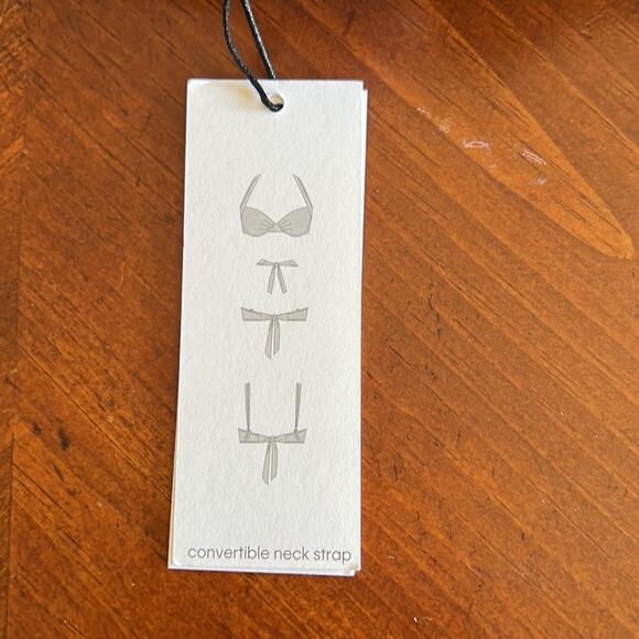 Calvin Klein Swimwear Size L 2 pc Teal Vintage Look Swimsuit NWT Pin Up Girl - Picture 4 of 8